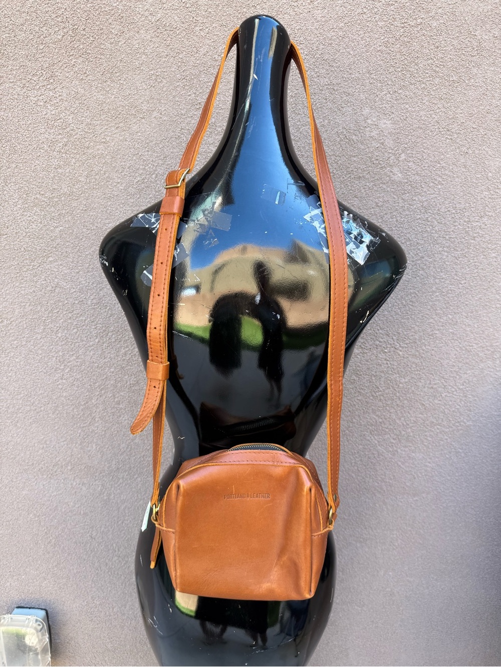 Portland Leather Company Cognac / Honey Leather Camera Bag Crossbody